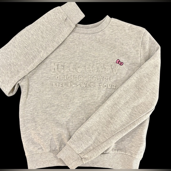 Sanrio Other - 🎀 Hello Kitty x Shoe Palace Embossed Sweatshirt XS Gray Minimal Sanrio Crewneck